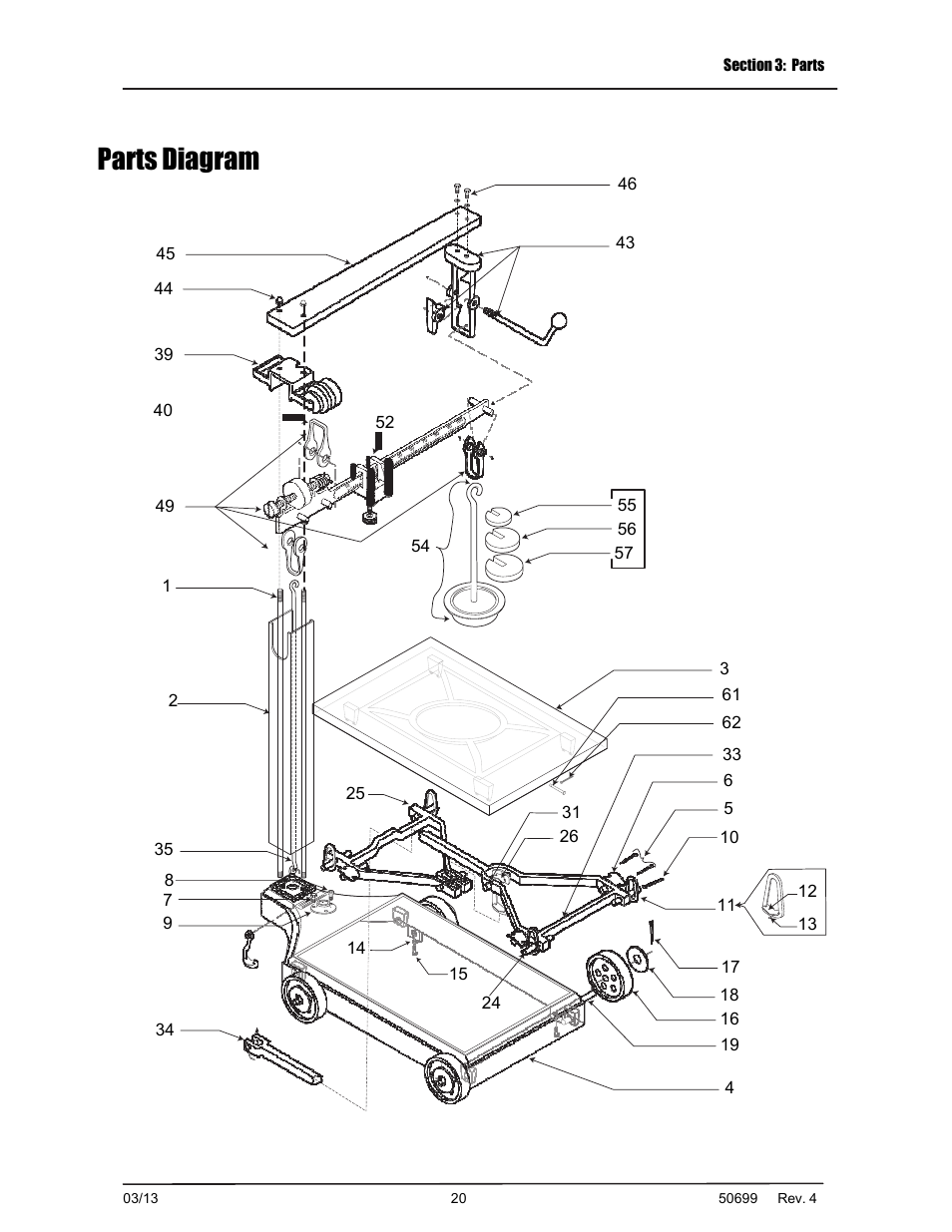 Parts diagram | Fairbanks BPP2000 Portable Platform Scale User Manual | Page 20 / 22