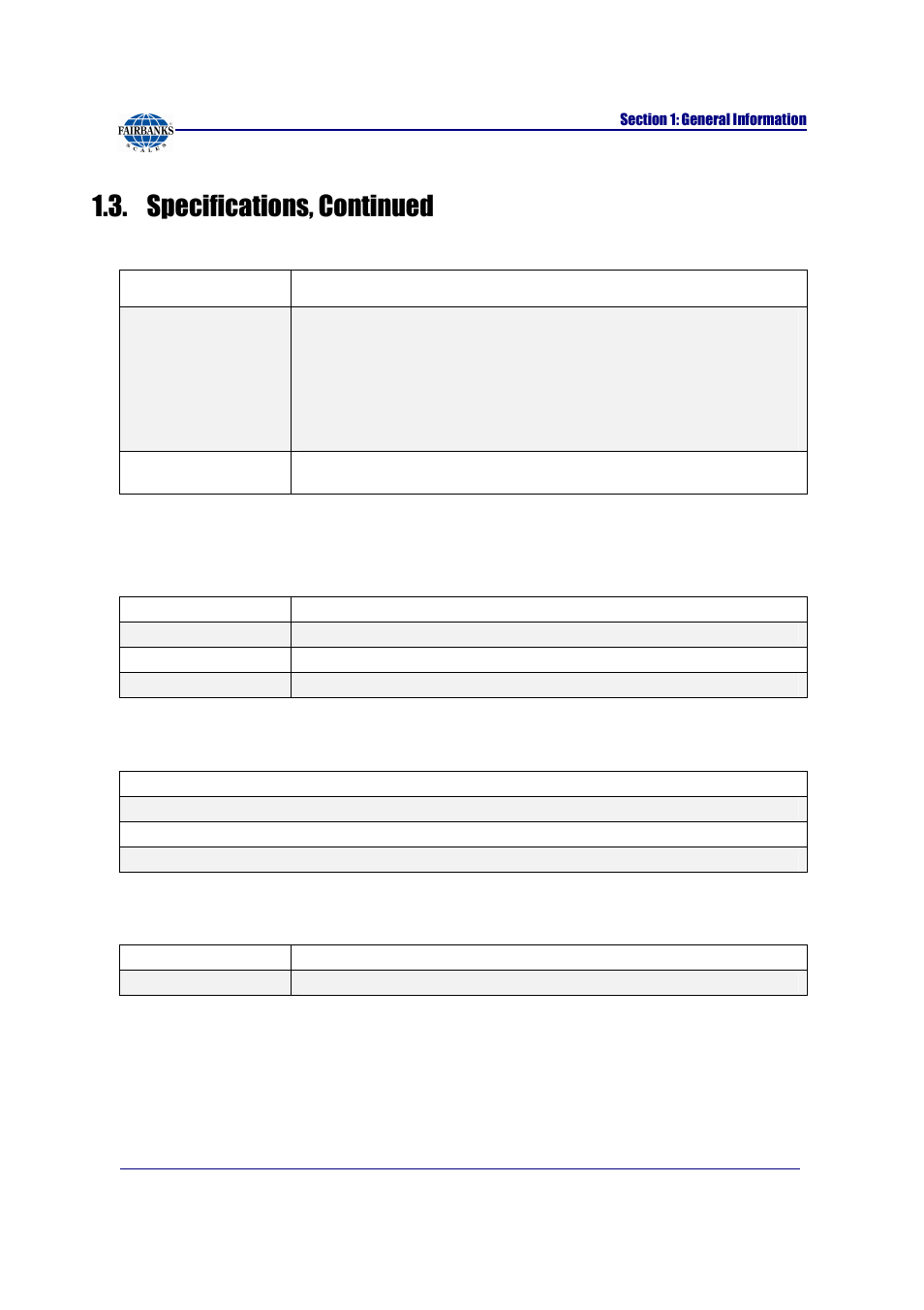 Specifications, continued, Dc models, Out of range warnings | External printers, Environment | Fairbanks FB2255 Series Instrument PC2255 PC Software Utility Program User Manual | Page 10 / 79