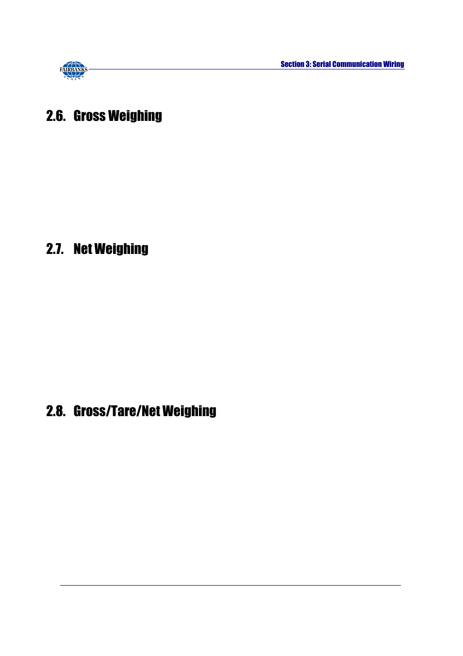 Gross weighing, Net weighing, Gross/tare/net weighing | Fairbanks FB2255 Series Instrument PC2255 PC Software Utility Program User Manual | Page 17 / 79