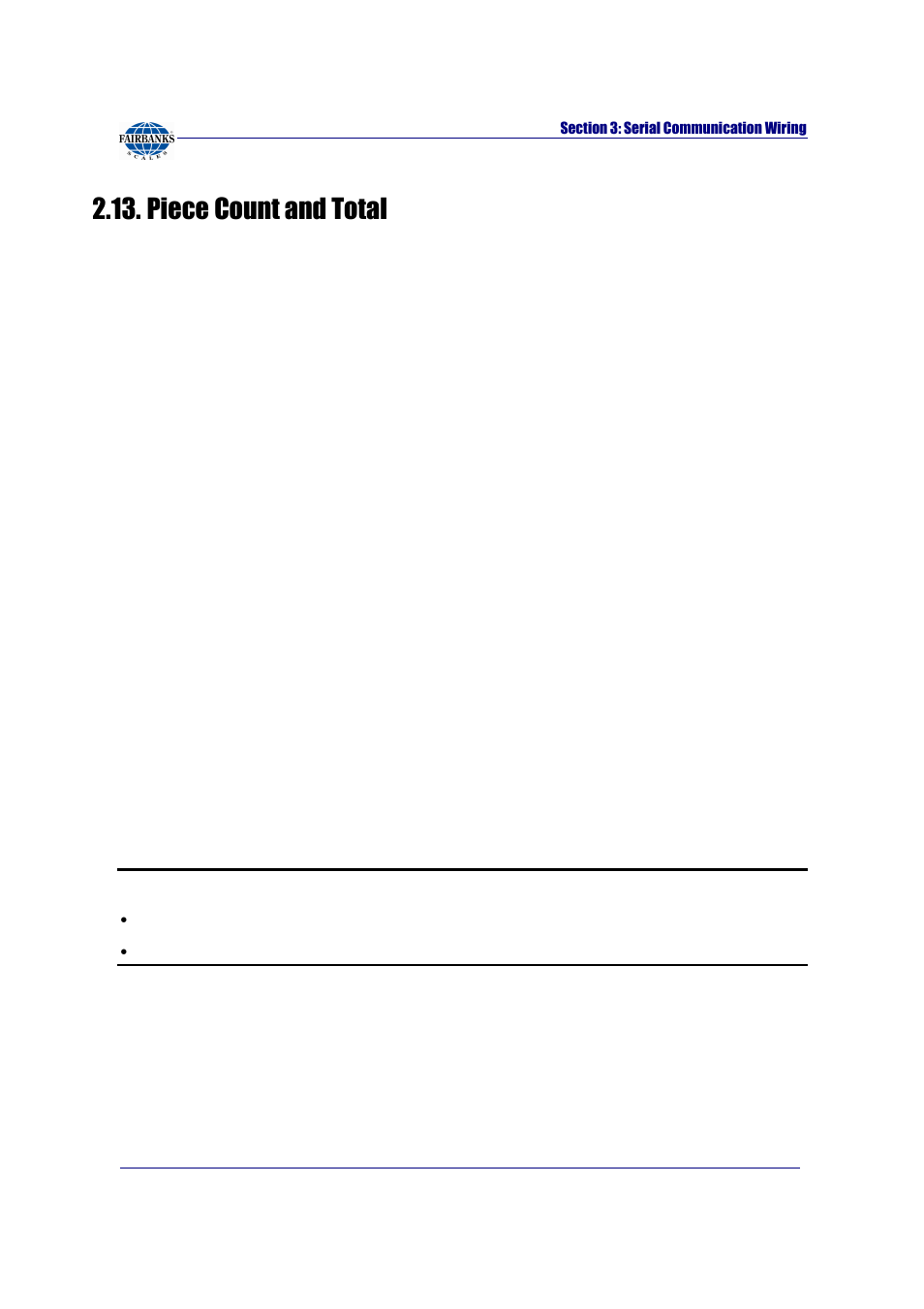 Piece count and total | Fairbanks FB2255 Series Instrument PC2255 PC Software Utility Program User Manual | Page 20 / 79