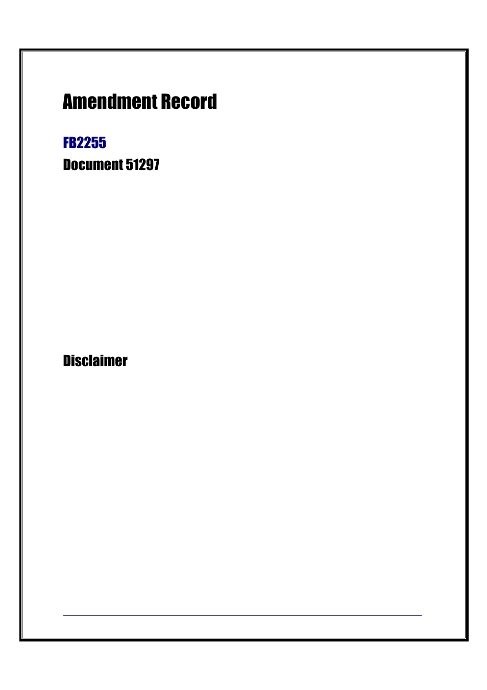 Amendment record, Disclaimer | Fairbanks FB2255 Series Instrument PC2255 PC Software Utility Program User Manual | Page 3 / 79