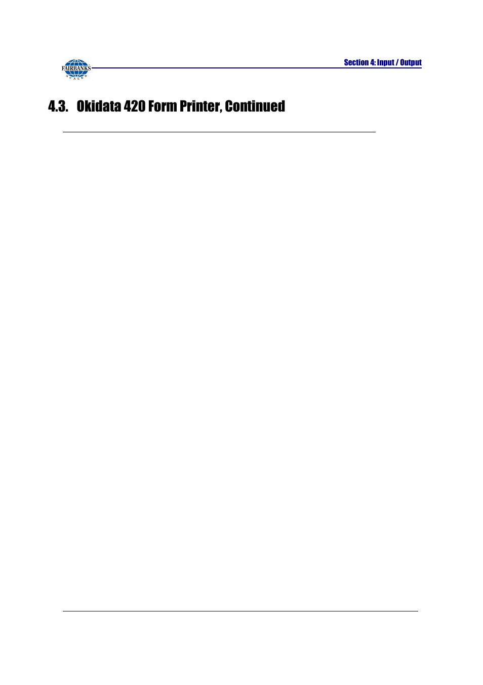 Okidata 420 form printer, continued | Fairbanks FB2255 Series Instrument PC2255 PC Software Utility Program User Manual | Page 32 / 79