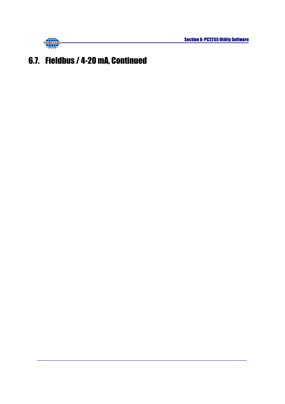 Fieldbus / 4-20 ma, continued | Fairbanks FB2255 Series Instrument PC2255 PC Software Utility Program User Manual | Page 56 / 79