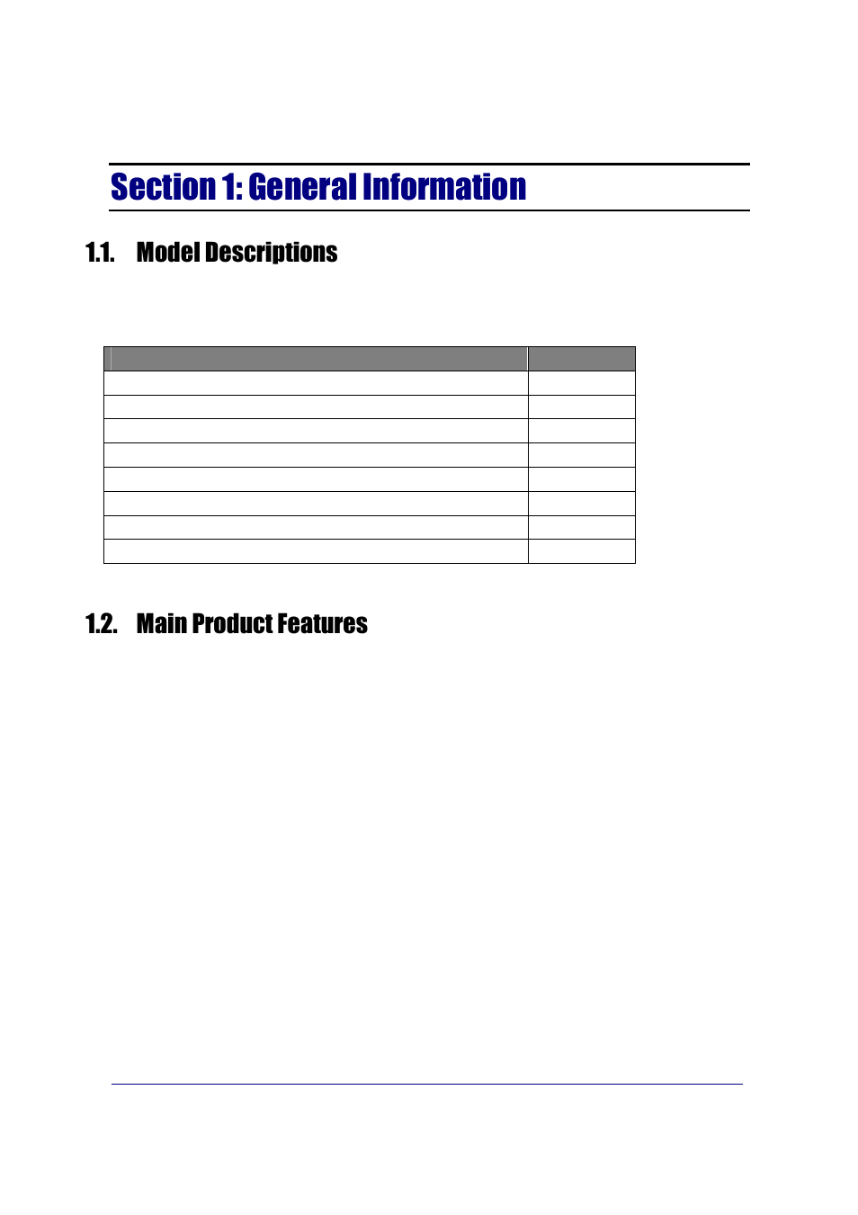 Model descriptions, Main product features | Fairbanks FB2255 Series Instrument PC2255 PC Software Utility Program User Manual | Page 7 / 79