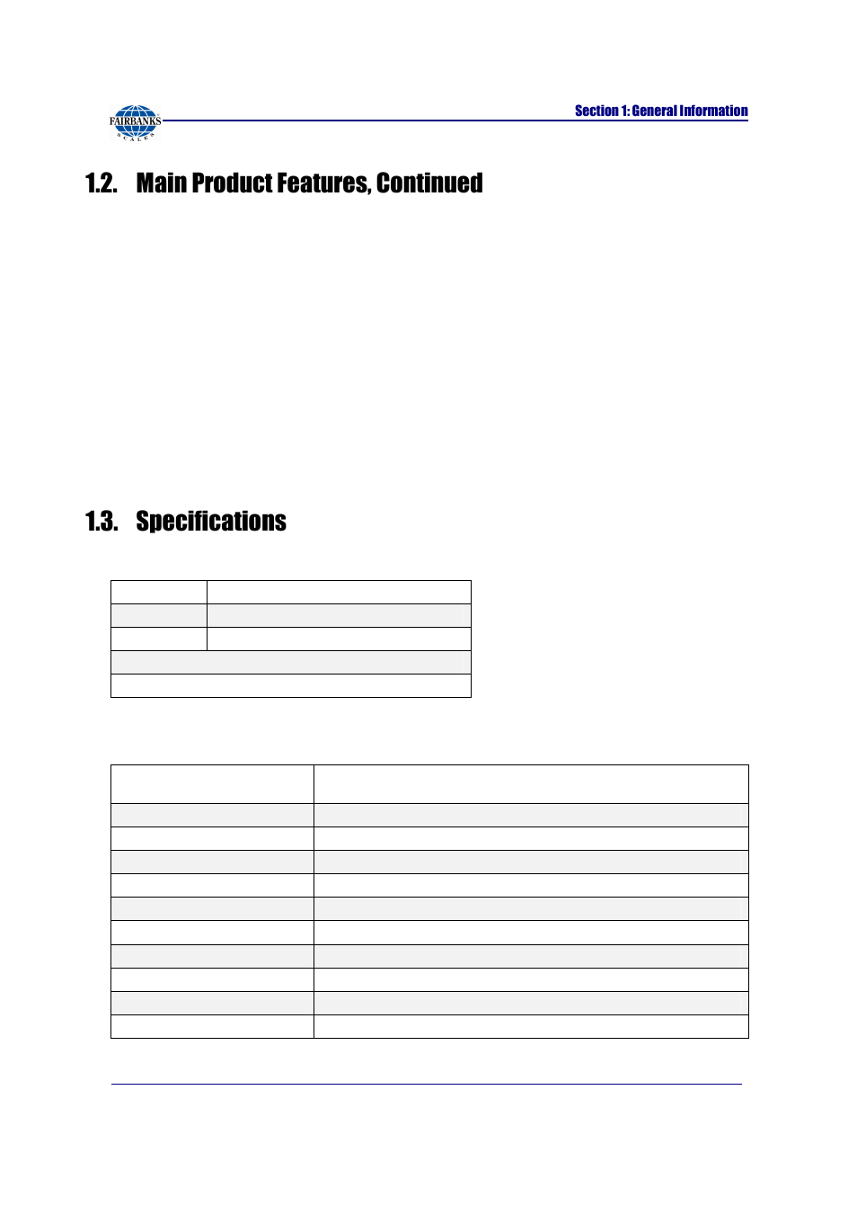 Main product features, continued, Specifications, Instrument approvals | Basic specifications | Fairbanks FB2255 Series Instrument PC2255 PC Software Utility Program User Manual | Page 8 / 79