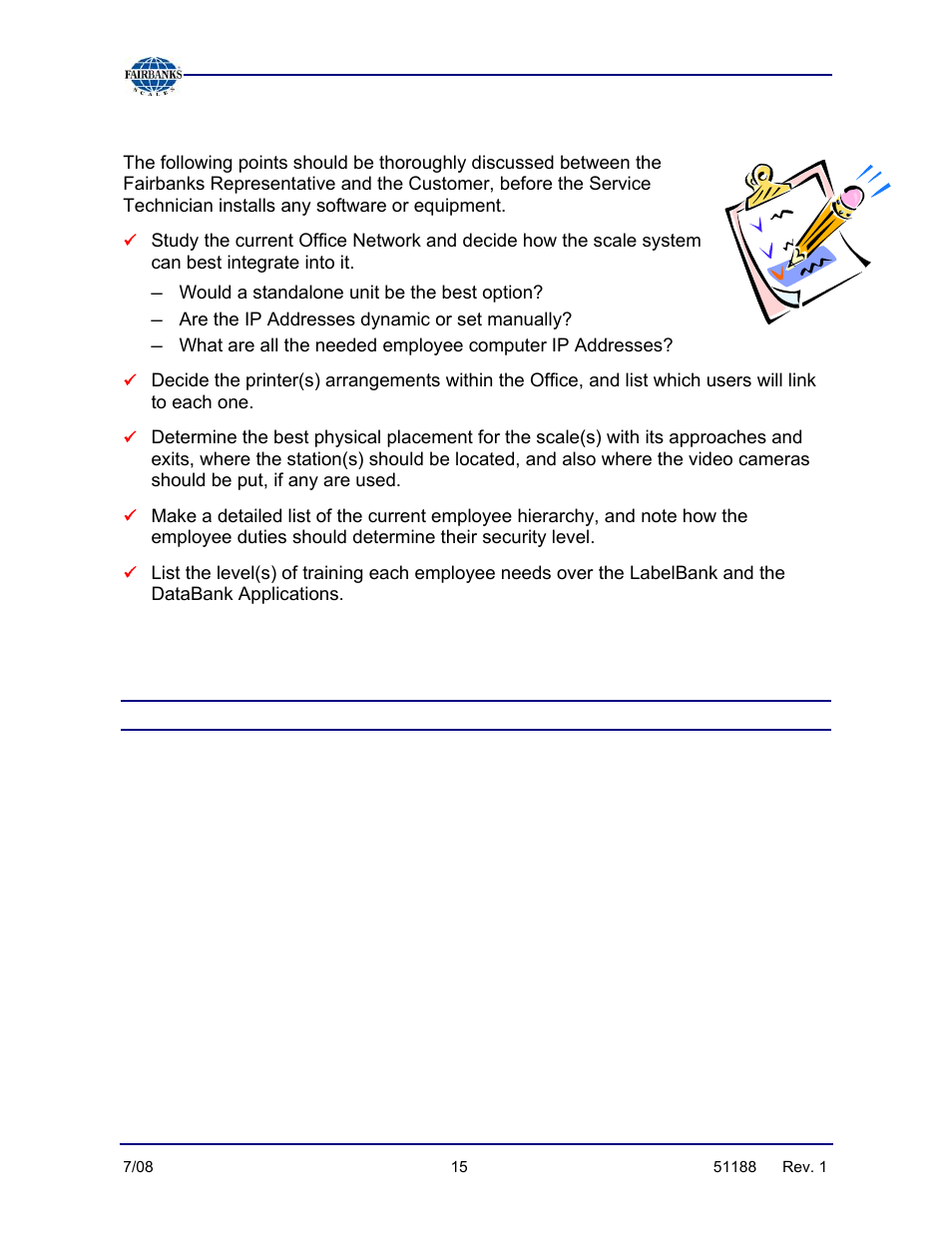 Pre-installation checklist, Appendix ii | Fairbanks FB3000 Highway System Application User Manual | Page 15 / 96