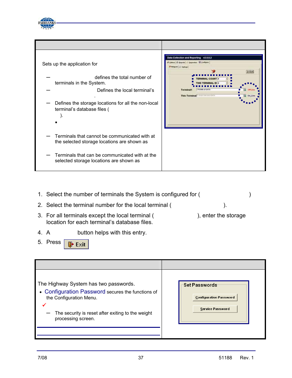 1 network terminal setup steps, Terminal count, This terminal id | This terminal, Browse | Fairbanks FB3000 Highway System Application User Manual | Page 37 / 96