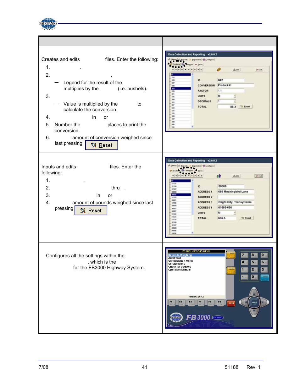 Navigation keys | Fairbanks FB3000 Highway System Application User Manual | Page 41 / 96