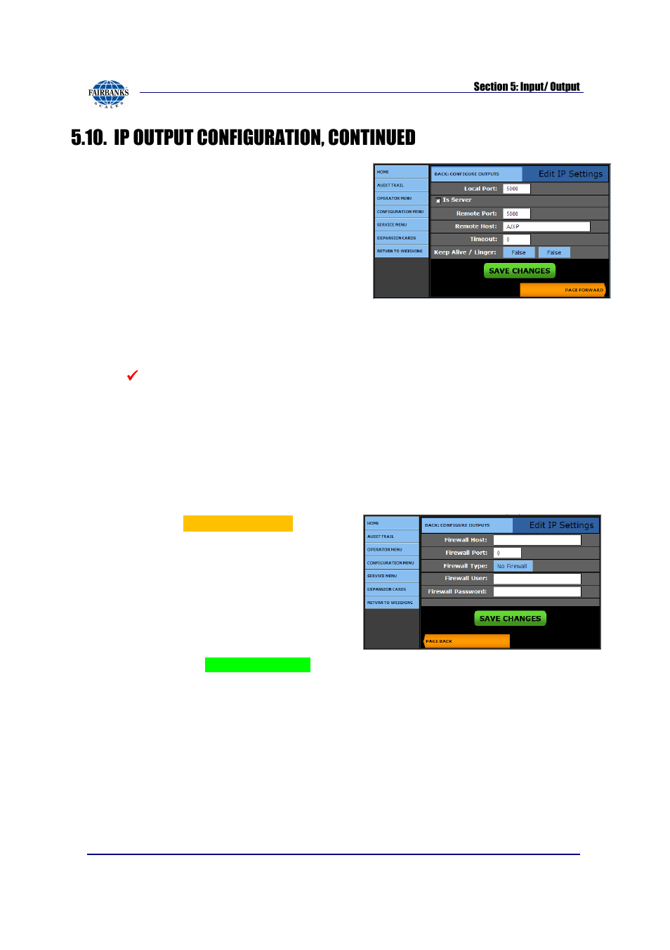 Ip output configuration, continued | Fairbanks FB2550 SERIES User Manual | Page 107 / 186