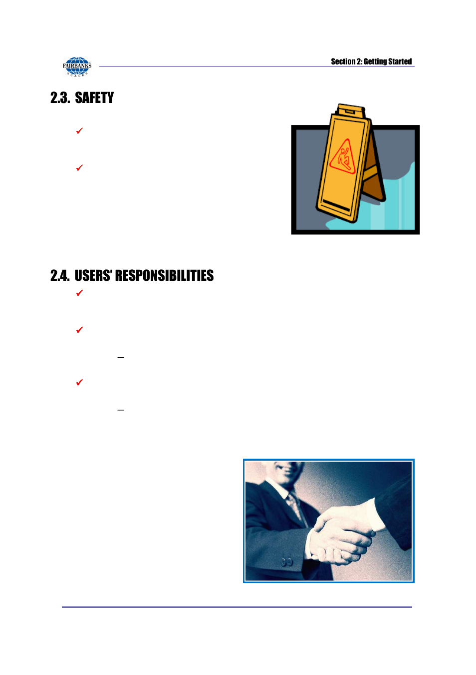 Safety, Users’ responsibilities | Fairbanks FB2550 SERIES User Manual | Page 12 / 186