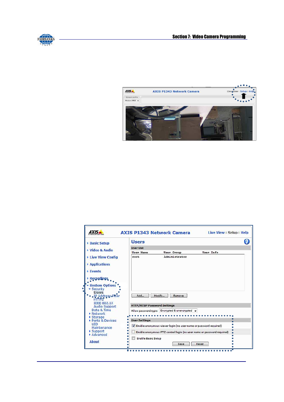 Camera setup, continued | Fairbanks FB2550 SERIES User Manual | Page 133 / 186