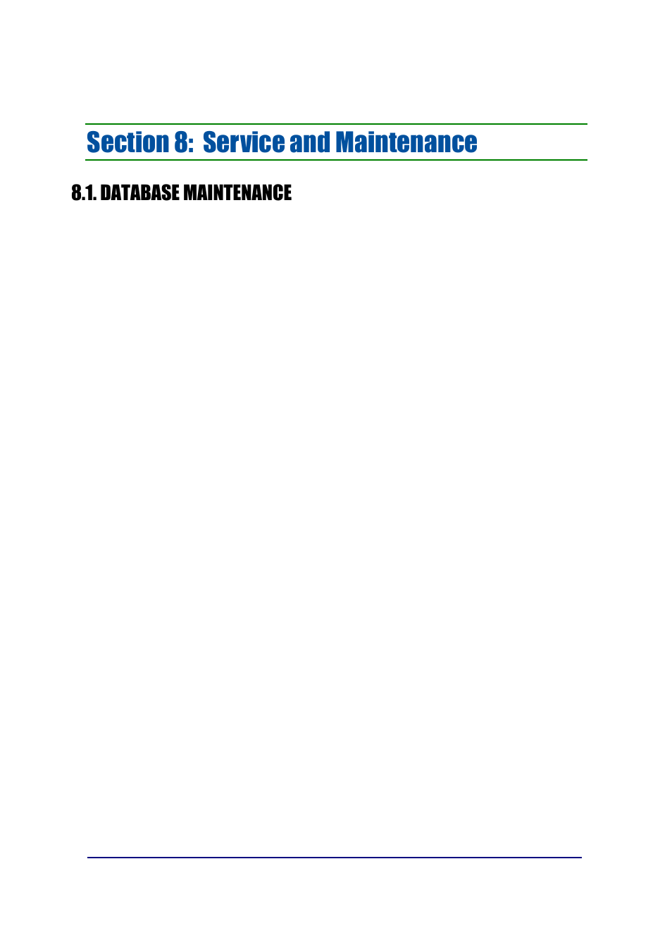 Database maintenance, Database backup | Fairbanks FB2550 SERIES User Manual | Page 139 / 186