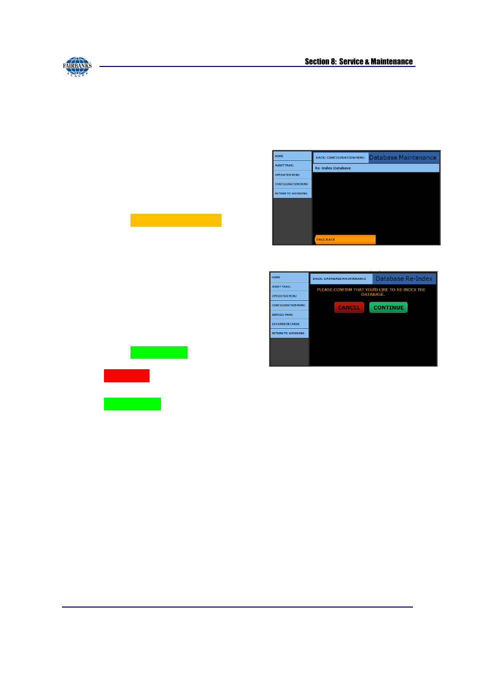 Re-index database | Fairbanks FB2550 SERIES User Manual | Page 149 / 186