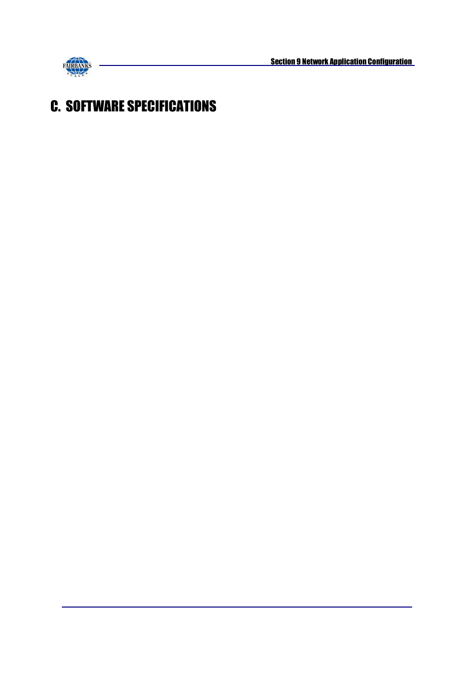 C. software specifications, Output | Fairbanks FB2550 SERIES User Manual | Page 160 / 186