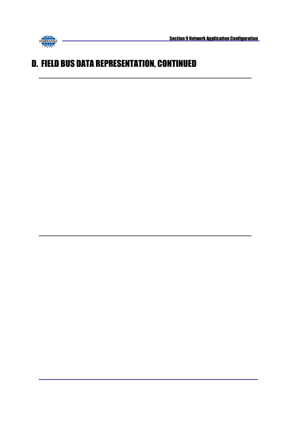 D. field bus data representation, continued | Fairbanks FB2550 SERIES User Manual | Page 165 / 186