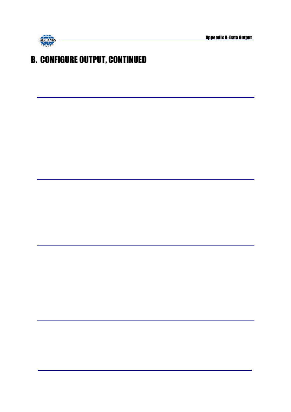 B. configure output, continued | Fairbanks FB2550 SERIES User Manual | Page 178 / 186