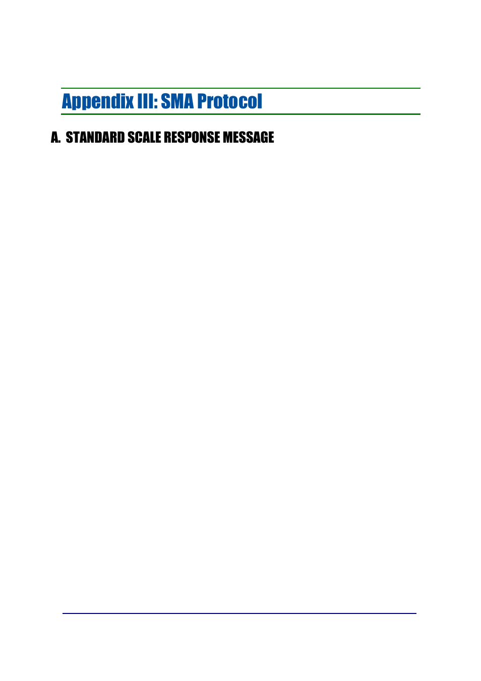 Appendix iii: sma protocol, A. standard scale response message | Fairbanks FB2550 SERIES User Manual | Page 180 / 186