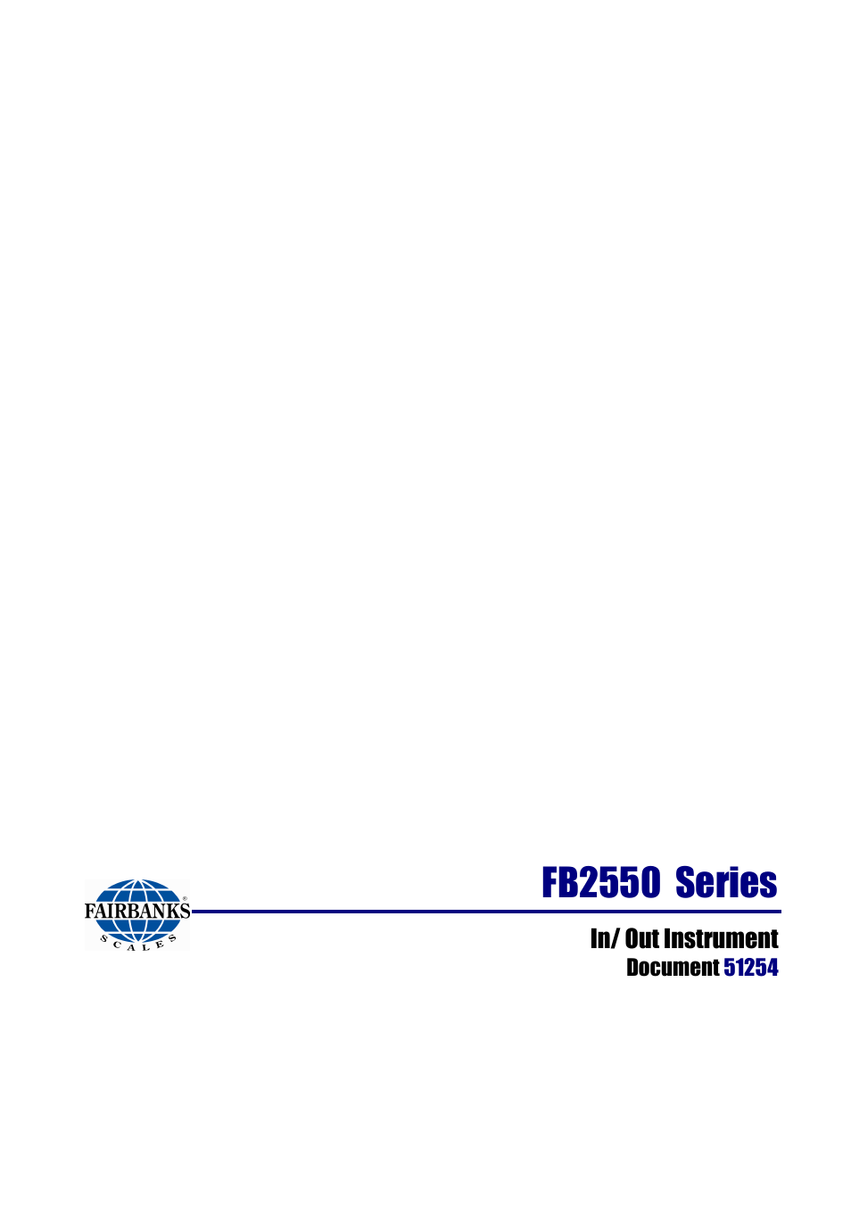 Fb2550 series, In/ out instrument | Fairbanks FB2550 SERIES User Manual | Page 186 / 186