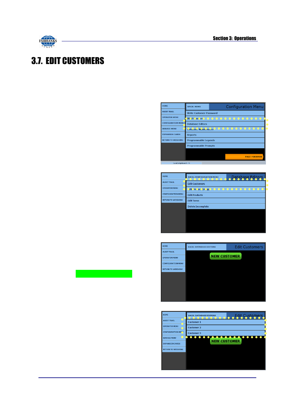 Edit customers, Adding or editing customers | Fairbanks FB2550 SERIES User Manual | Page 28 / 186