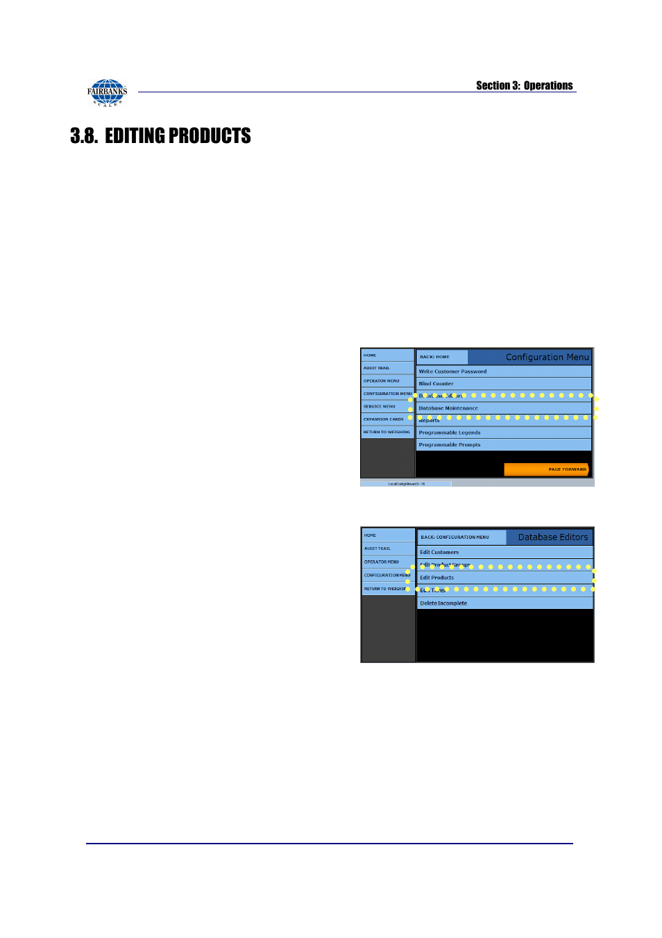 Editing products, Adding or editing products | Fairbanks FB2550 SERIES User Manual | Page 30 / 186