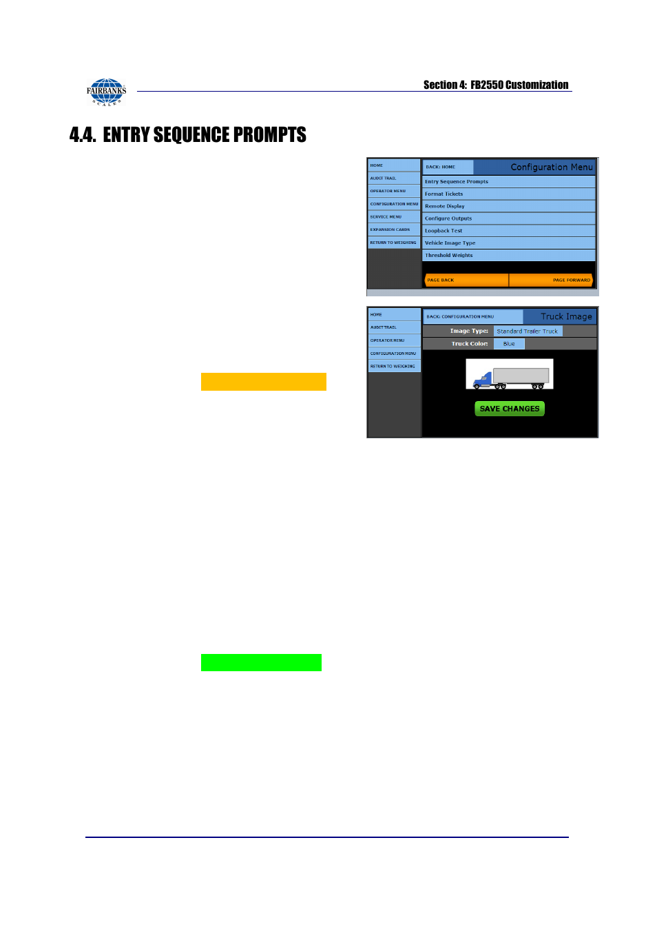 Entry sequence prompts | Fairbanks FB2550 SERIES User Manual | Page 56 / 186