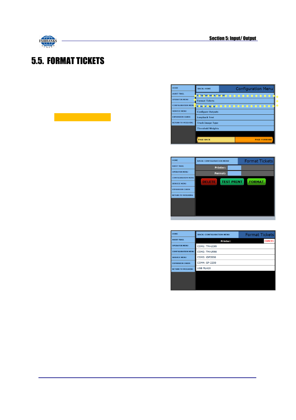 Format tickets | Fairbanks FB2550 SERIES User Manual | Page 79 / 186