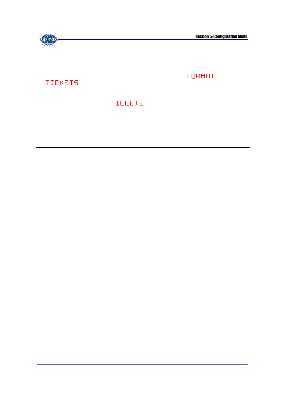 Deleting a ticket format | Fairbanks FB6002 INSTRUMENTATION User Manual | Page 47 / 83