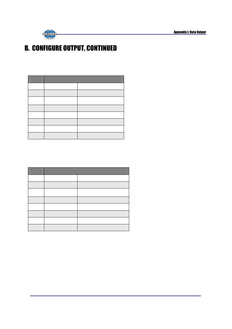 B. configure output, continued, Toledo data format, Status code (word) b | Status code (word) c | Fairbanks FB6002 INSTRUMENTATION User Manual | Page 77 / 83