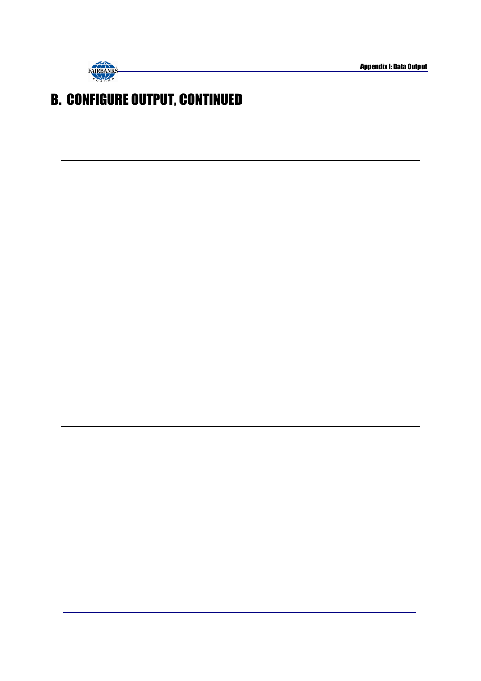 B. configure output, continued | Fairbanks FB6002 INSTRUMENTATION User Manual | Page 78 / 83