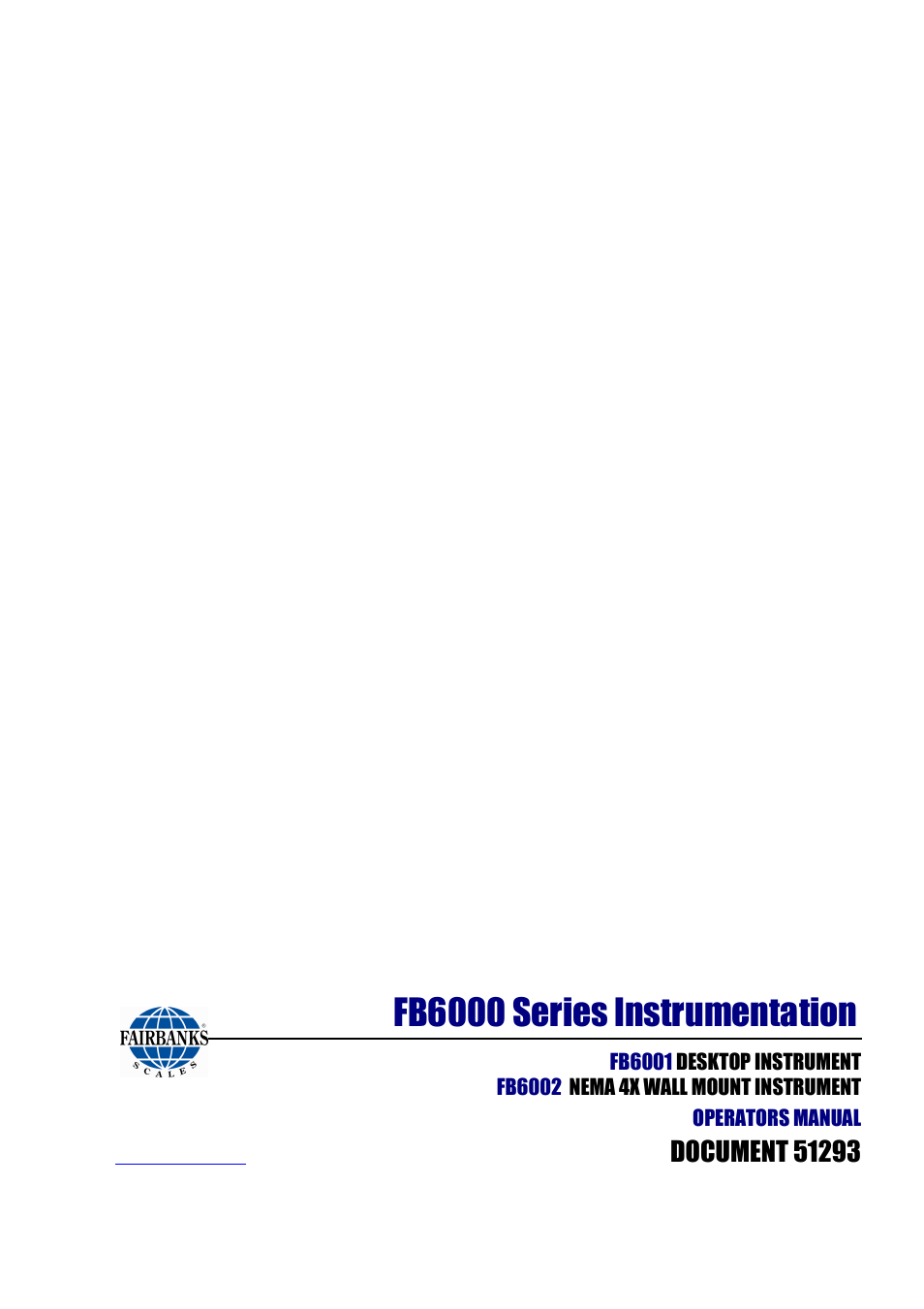 Fb6000 series instrumentation | Fairbanks FB6002 INSTRUMENTATION User Manual | Page 83 / 83