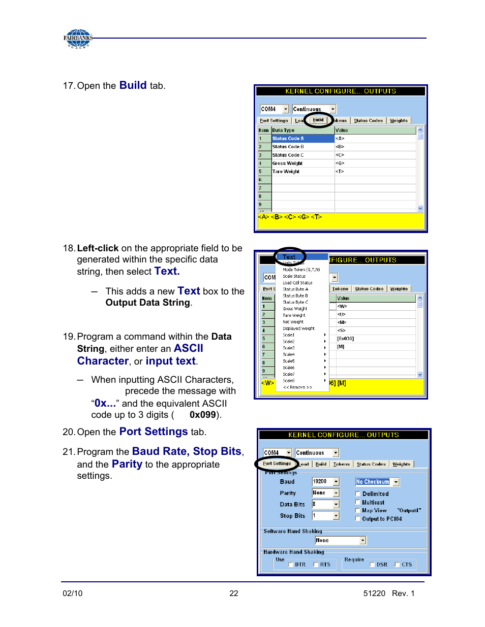 Steps in customizing, continued | Fairbanks FB3000 II Operators Manual User Manual | Page 22 / 68