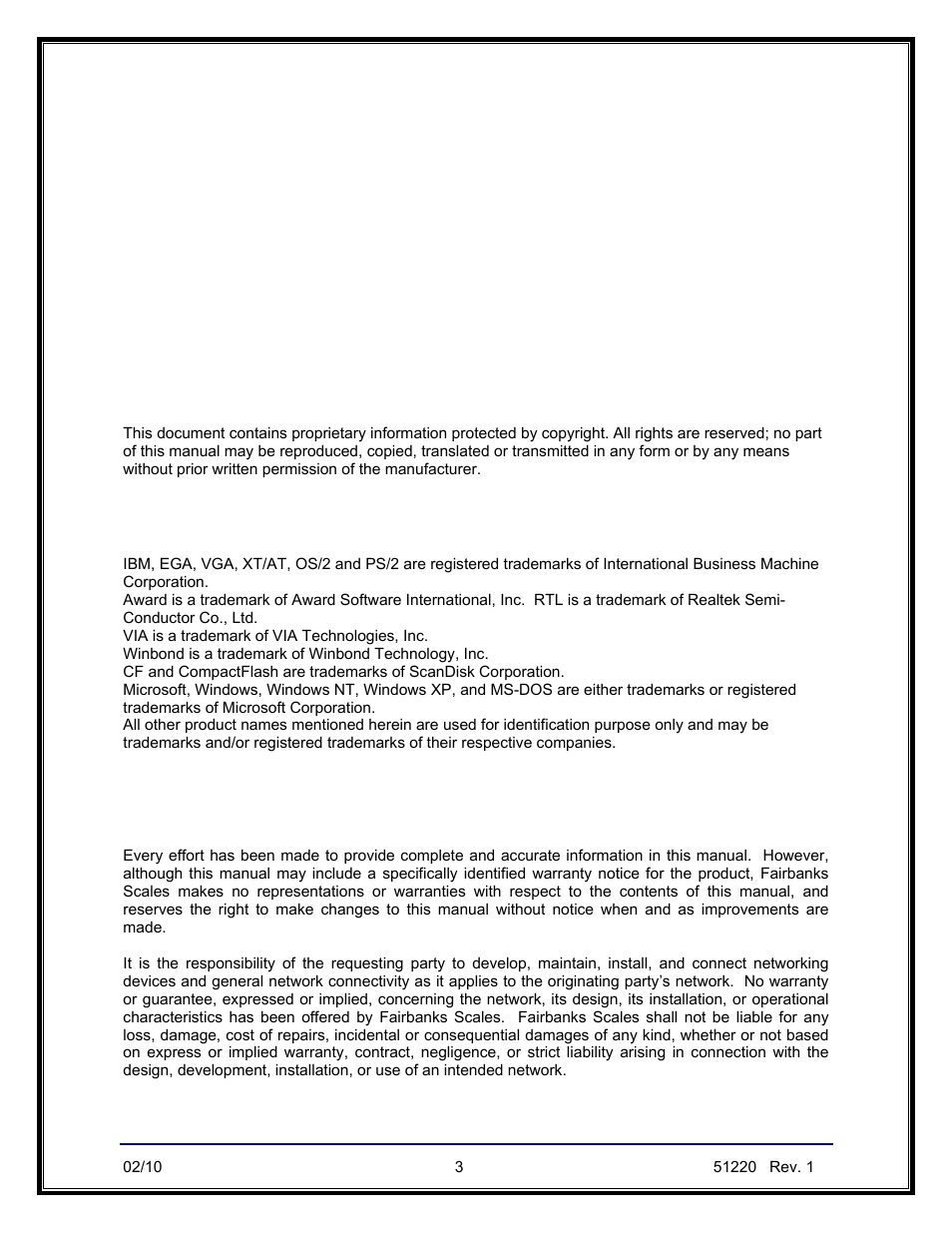 Copyright 2010, Trademarks, Disclaimer | Fairbanks FB3000 II Operators Manual User Manual | Page 3 / 68