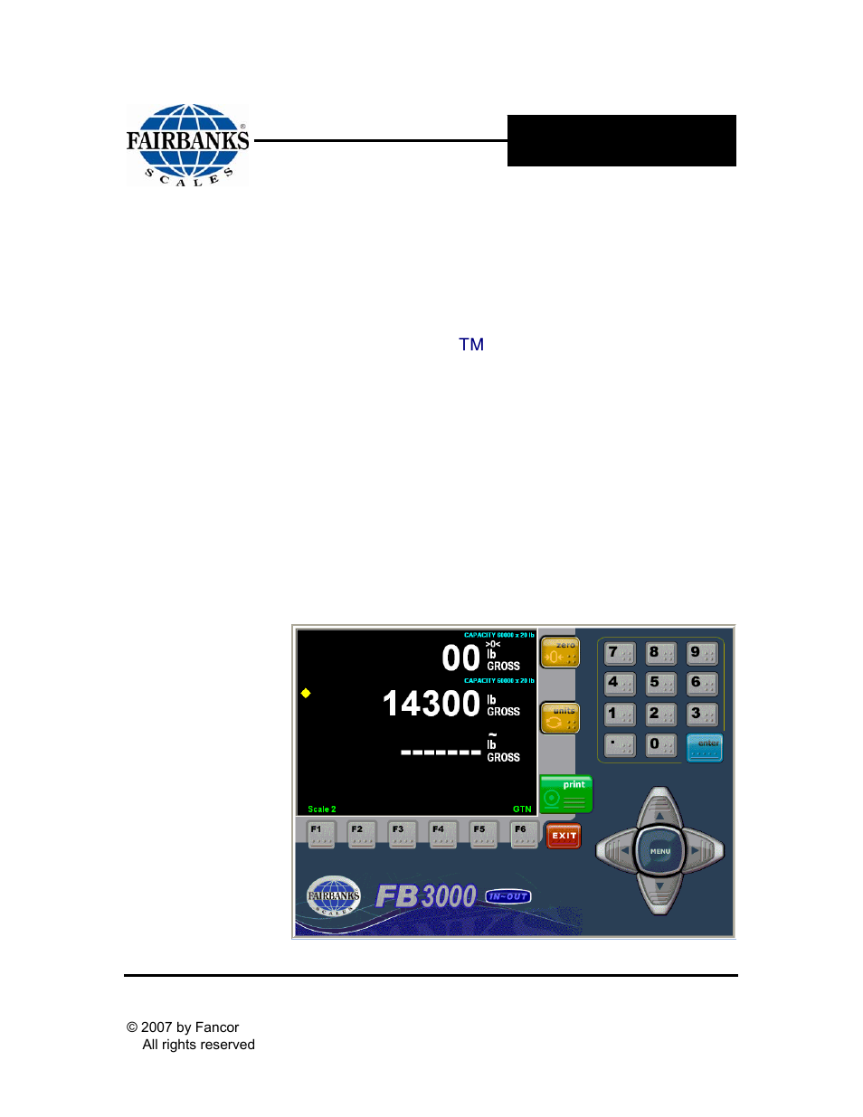 Fairbanks FB3000 Inbound/Outbound  Program Operators Manual User Manual | 40 pages
