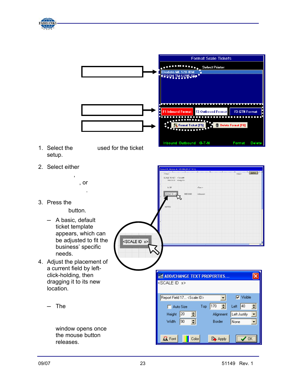 Ticket formatting steps | Fairbanks FB3000 Inbound/Outbound  Program Operators Manual User Manual | Page 23 / 40