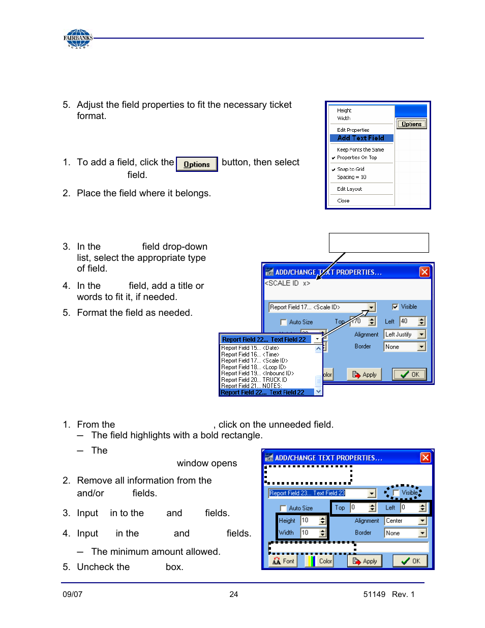 Ticket formatting steps, continued | Fairbanks FB3000 Inbound/Outbound  Program Operators Manual User Manual | Page 24 / 40