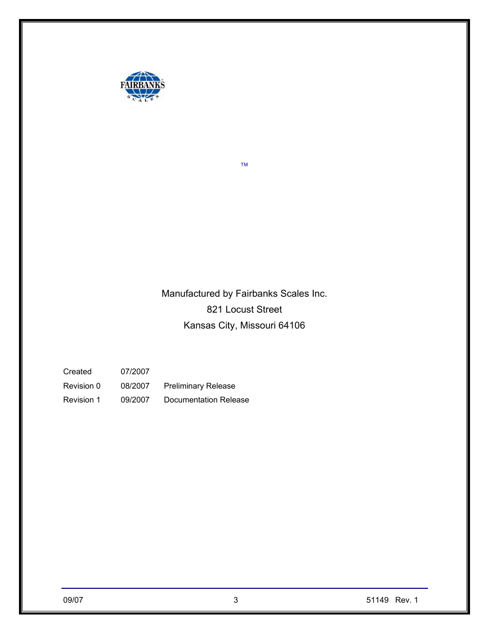 Amendment record, Fb3000 series instrument with intalogix, Technology fb3000 in/out program operators manual | Fairbanks FB3000 Inbound/Outbound  Program Operators Manual User Manual | Page 3 / 40