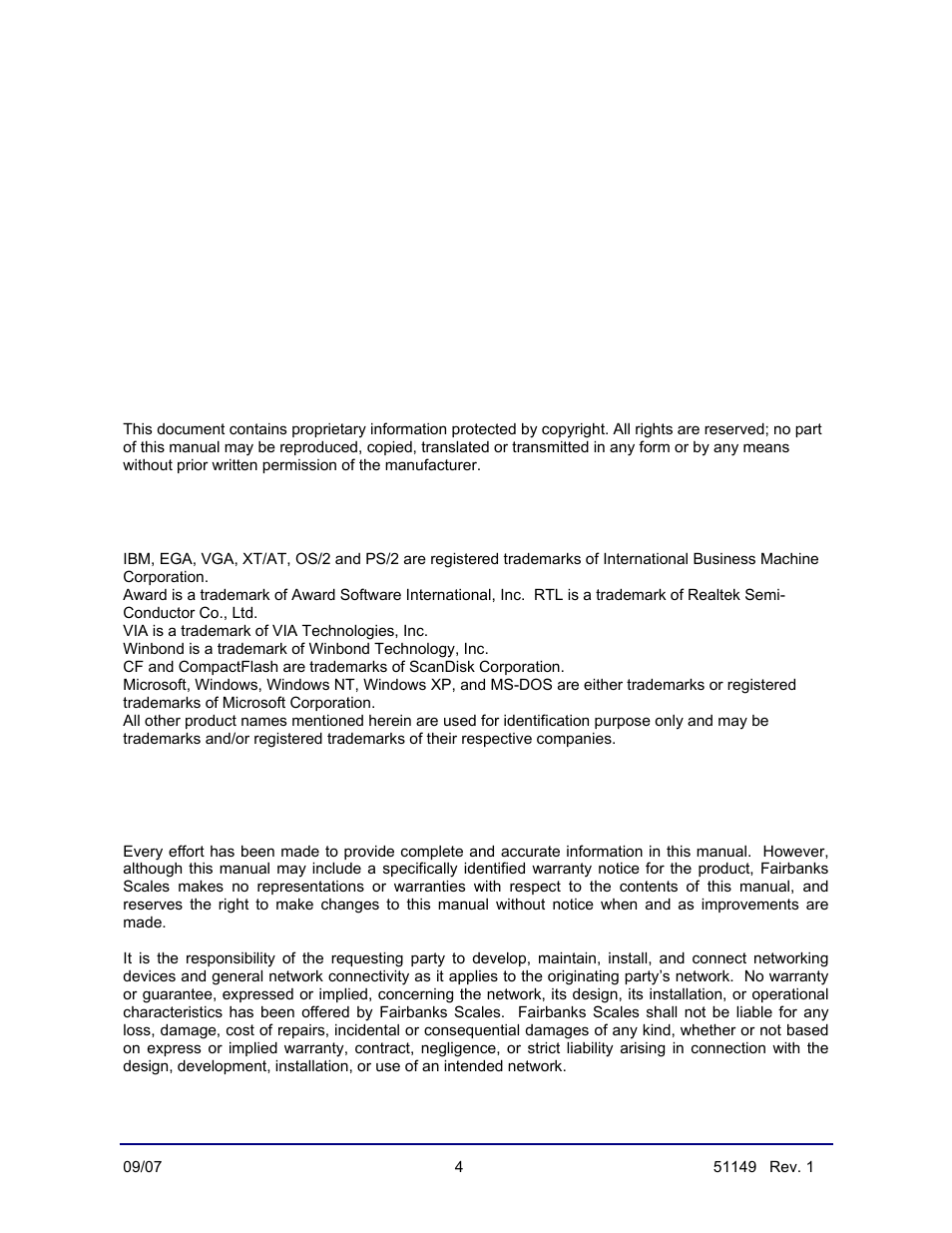 Copyright 2007, Trademarks, Disclaimer | Fairbanks FB3000 Inbound/Outbound  Program Operators Manual User Manual | Page 4 / 40