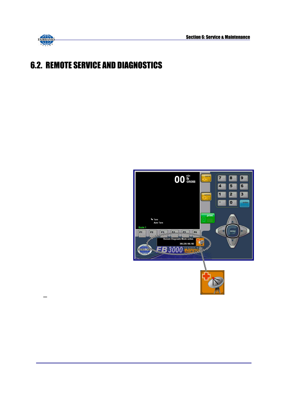 Remote service and diagnostics, Opening the vnc connection | Fairbanks FB3000 Kernel Program Operators Manual User Manual | Page 44 / 69