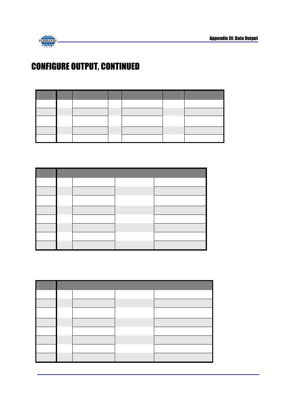 Configure output, continued, Increment size, Status code (word) b | Status code (word) c | Fairbanks FB3000 Kernel Program Operators Manual User Manual | Page 53 / 69