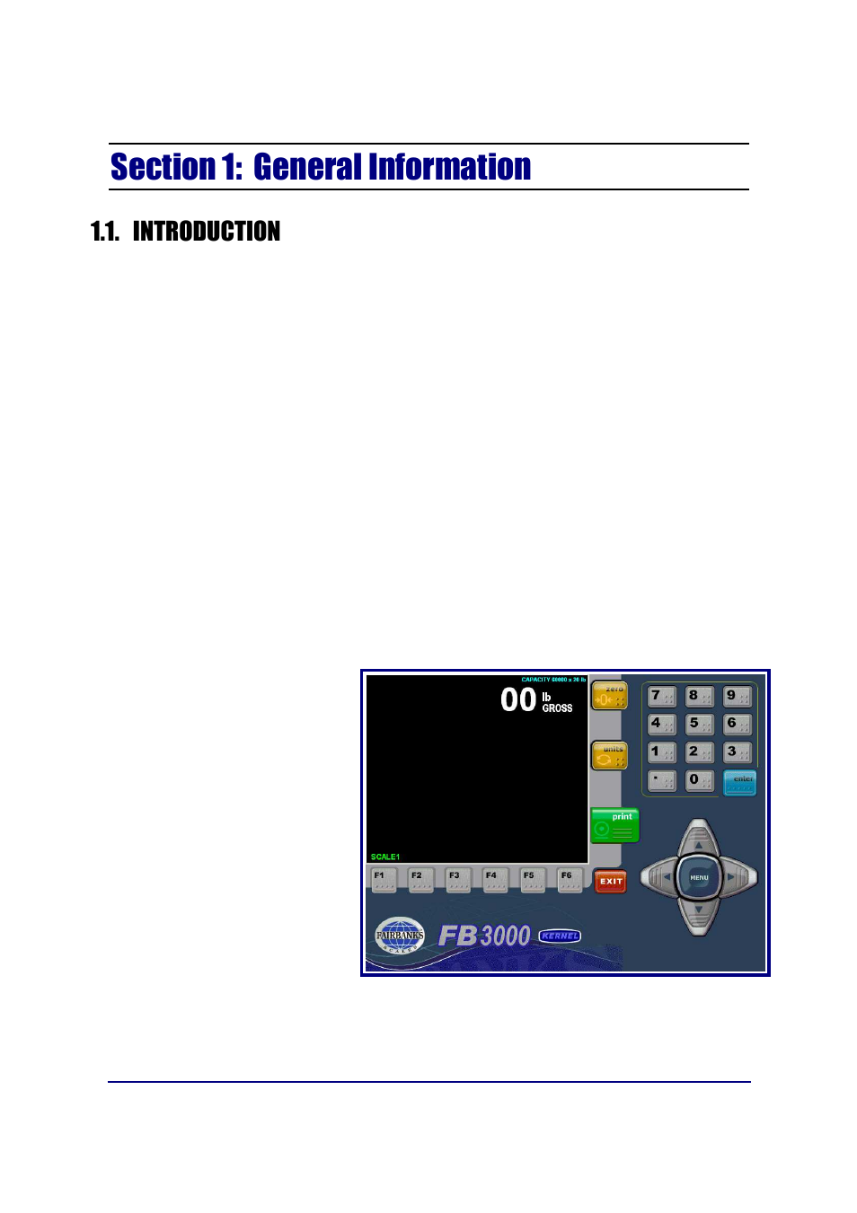 Introduction, The fb 3000, Kernel description | Fairbanks FB3000 Kernel Program Operators Manual User Manual | Page 6 / 69