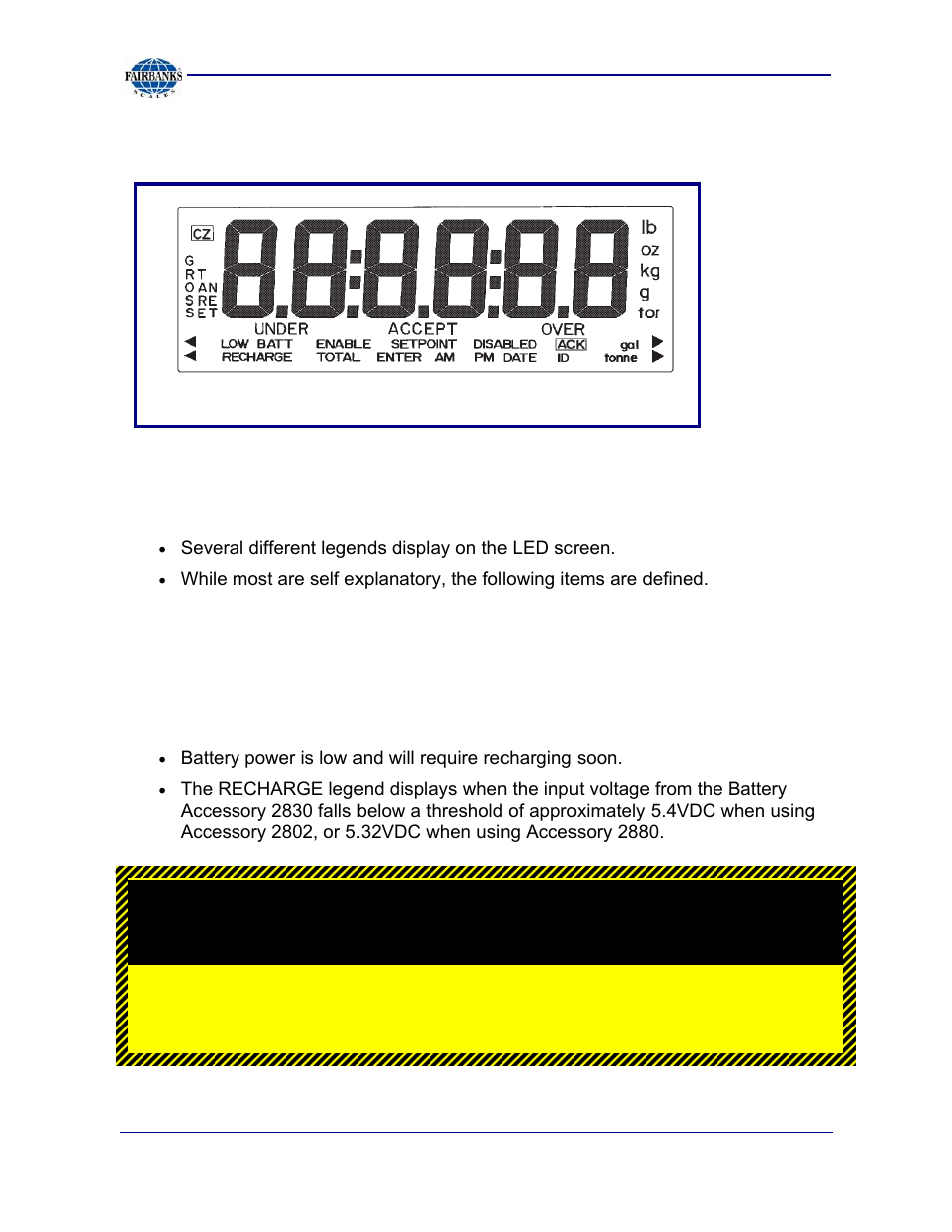 Front panel key functions, continued, Battery surfaces get very hot during recharging | Fairbanks 2800 Series Intrinsically Safe Instrument User Manual | Page 22 / 73