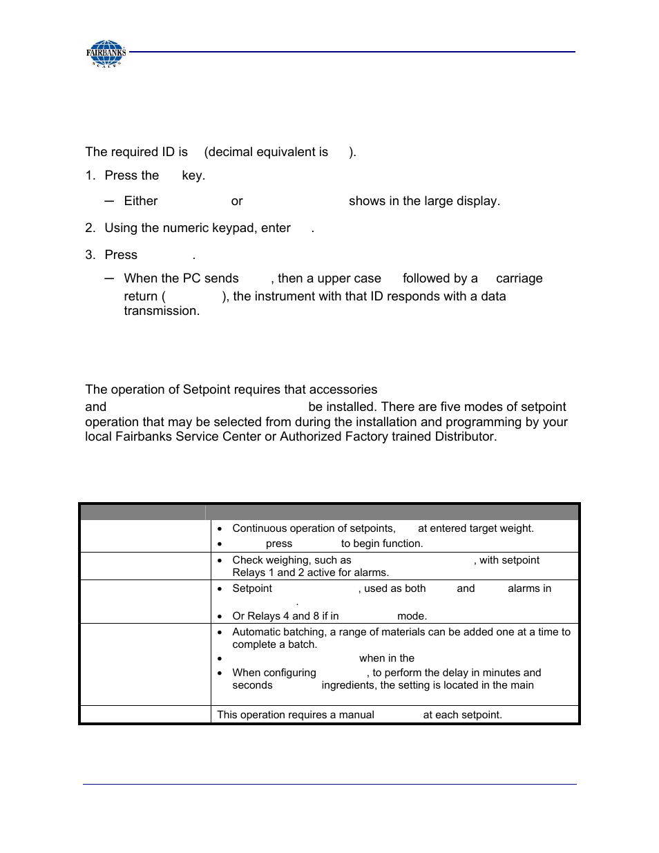 I/o menu descriptions, continued example, Idnone, The current id | Enter, Id 3, 3, w, cr, Setpnt, 5806 (fiber optic cable), 2850 (safe area relay box), Setpnt modes | Fairbanks 2800 Series Intrinsically Safe Instrument User Manual | Page 43 / 73