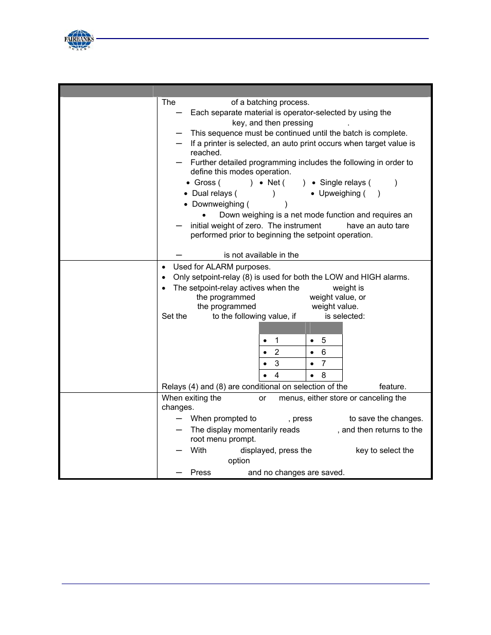 I/o menu descriptions, continued | Fairbanks 2800 Series Intrinsically Safe Instrument User Manual | Page 47 / 73