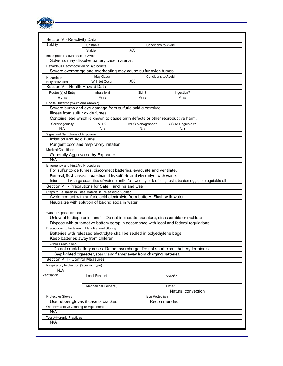 Fairbanks 2800 Series Intrinsically Safe Instrument User Manual | Page 63 / 73