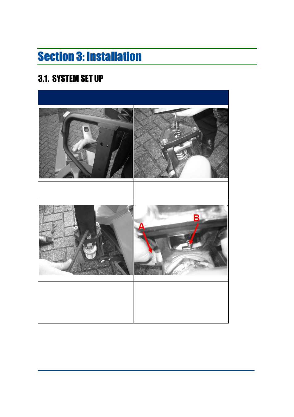 System set up, Installation of pump handle | Fairbanks 4000 SERIES Pallet Weigh User Manual | Page 12 / 20