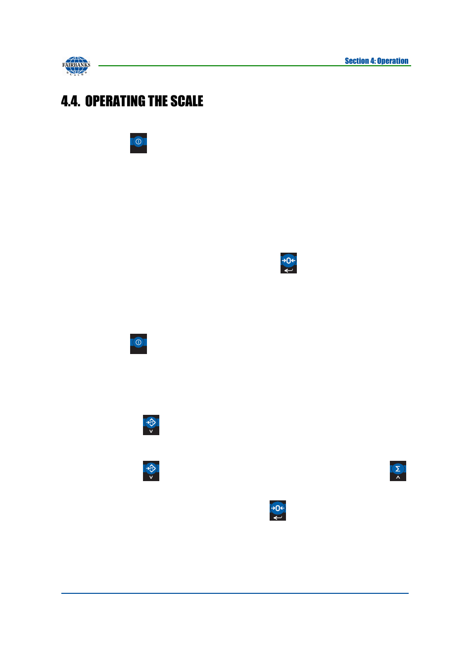 Operating the scale | Fairbanks 4000 SERIES Pallet Weigh User Manual | Page 16 / 20