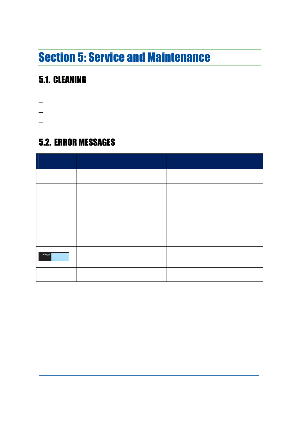 Cleaning, Error messages | Fairbanks 4000 SERIES Pallet Weigh User Manual | Page 18 / 20