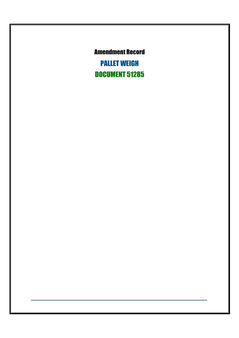 Amendment record | Fairbanks 4000 SERIES Pallet Weigh User Manual | Page 3 / 20