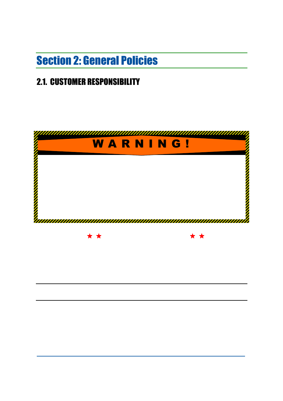 Customer responsibility | Fairbanks 4000 SERIES Pallet Weigh User Manual | Page 8 / 20