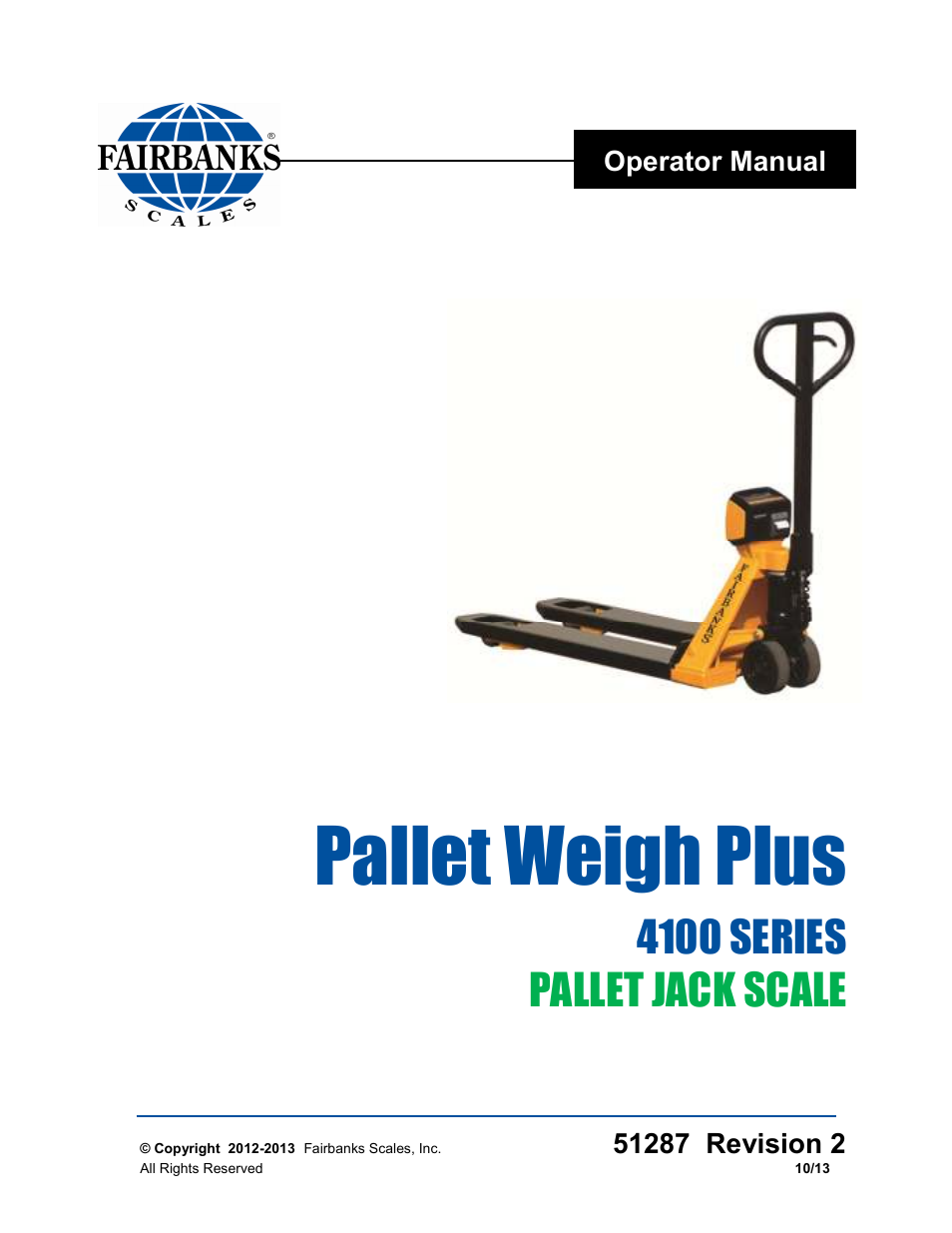 Fairbanks 4100 SERIES Pallet Weigh Plus User Manual | 30 pages